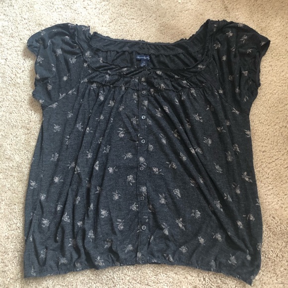 American Eagle gray button down top - Picture 1 of 2